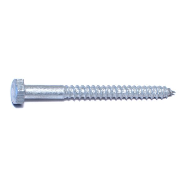 Midwest Fastener Lag Screw, 1/4 in, 3 in, Steel, Hot Dipped Galvanized Hex Hex Drive, 100 PK 05559